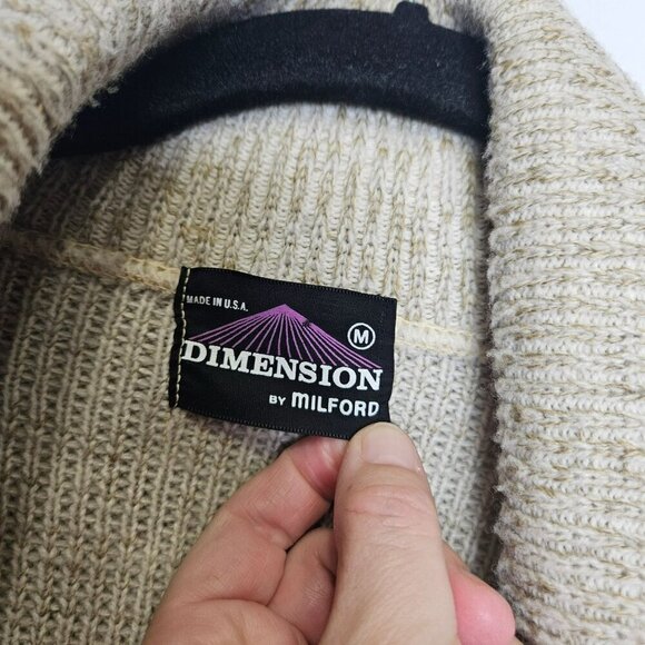 Dimension By Milford Vintage Southwest Alpaca Knit Belted Cardigan Sweater M - Picture 3 of 12